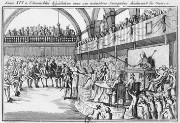 Luis XVI declarando la guerra a Austria el 20 de abril de 1792